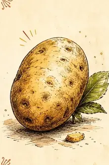 Selected potato before cutting