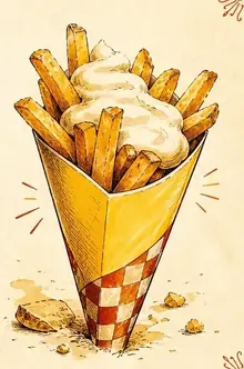 Fries served in a paper cone